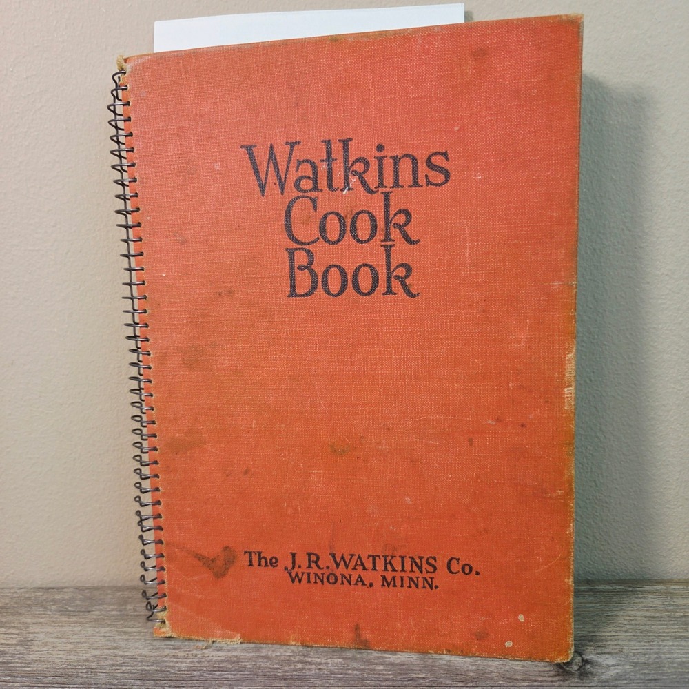 Vintage 1936 Watkins Cook Book Spiral Bound Retro Recipes JR Watkins Co Winona
